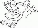 Coloring Frog Pages Cute Jumping Printable Popular sketch template