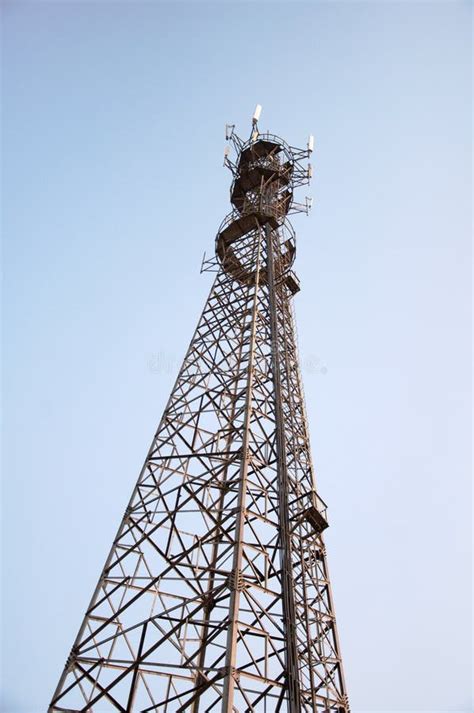 signal tower stock image image  radiation receiver