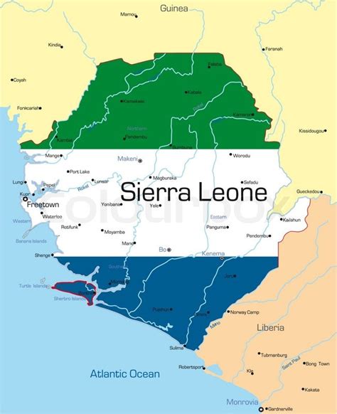 abstract vector color map of sierra leone country colored