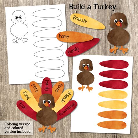 build  turkey kids craft printable thanksgiving craft etsy uk