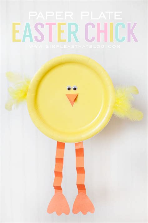 simple easter craft paper plate easter chick