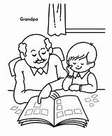 Coloring Grandpa Grandparents Pages Print Printable Session Reading sketch template