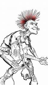 Basakward Mohawk Punkrock Punks Autodesksketchbook Messing Napalm Guitarist sketch template
