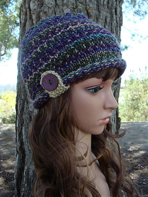 Ravelry Roll Up Brim Knit Hat With Button And Strap Pattern By Mary Legere