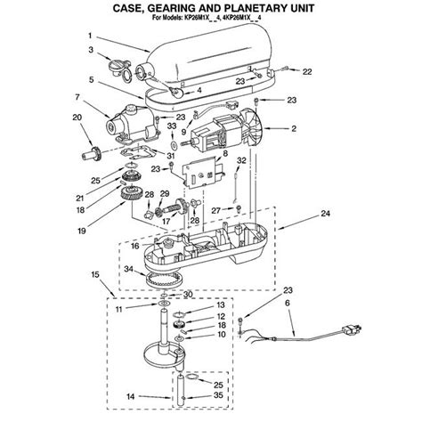 kitchenaid  quart professional parts diagram kitchenaid stand mixer parts diagrams service