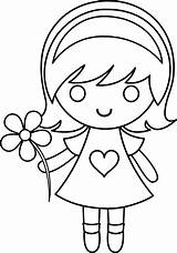 Girl Daisy Odwiedź Lineart Coloring Colorable sketch template