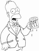 Homer Beer Chopp Tomando Simpsons Desenho Duff Tudodesenhos sketch template