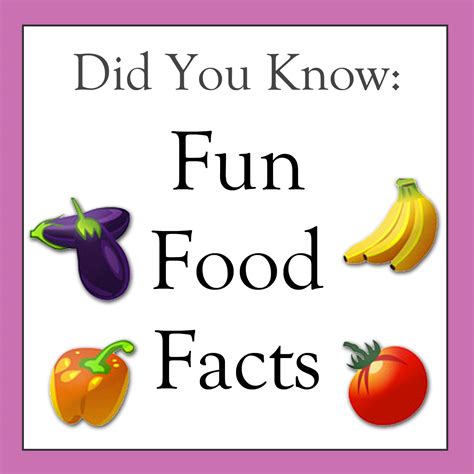 fun food facts creative world school