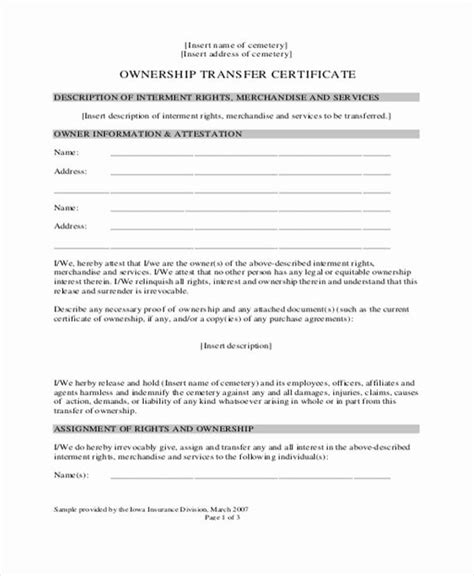 transfer  ownership agreement template unique  ownership transfer