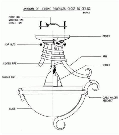 light fixture parts diagram
