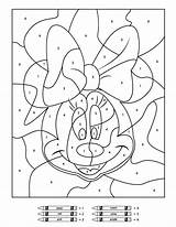 Number Color Coloring Minnie Mouse Printable Pages Kids sketch template