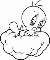 Tweety Coloring Pages Cloud Waiting Choose Board sketch template