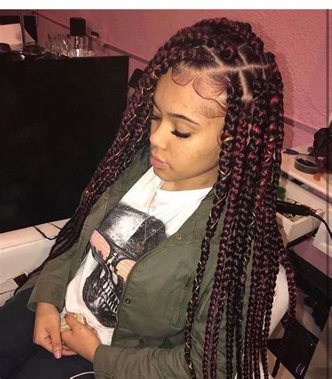 40 Red Box Braids Styles For Every Occassion