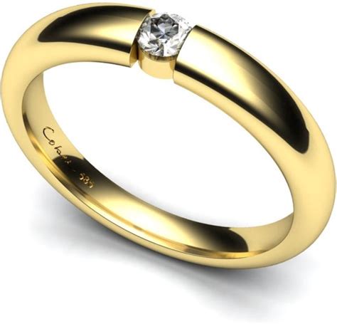 bolcom handgemaakte gouden ring met  ct diamant