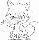 Fox Cute Baby Clipart Outlined Illustration Yayayoyo Coloring Royalty Pages Rf Foxes Skunk Kawaii Choose Board Clipartof sketch template