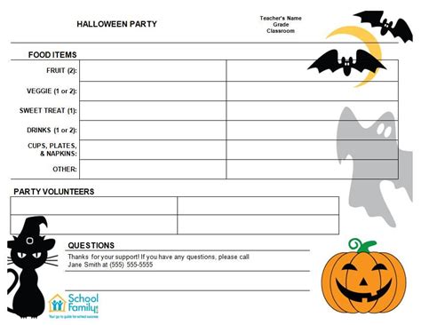 halloween classroom party sign  sheet halloween pinterest