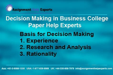 decision making  business college paper  experts  paper