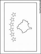 Kosovo Flag Coloring Pages European Flags Printable Fun Colouring sketch template