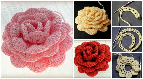 crochet rose  mm hook pretty ideas