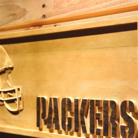 Green Bay Packers Helmet Wood Sign Neon Sign Led Sign Shop What