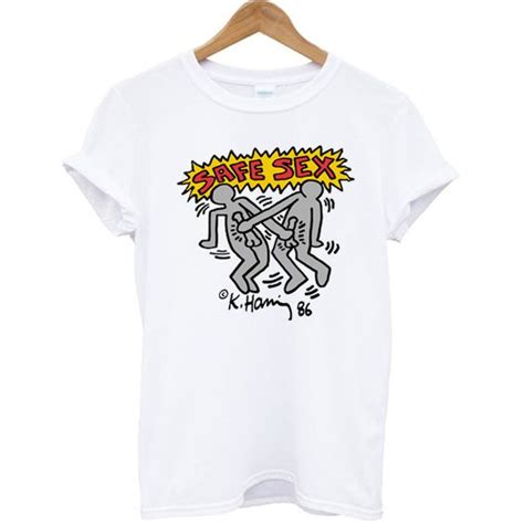 harry styles keith haring safe sex t shirt znf08