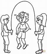 Rope Jump Skipping Coloring Pages Playing Kids Children Printable Clipart Jumping Colouring Para Colorir Color Crianças Sandbox Drawing Physical Education sketch template