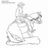 Coloring Reining Quarter Horses sketch template