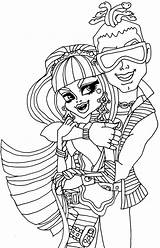 Coloring Monster High Pages Deuce Cleo Coloringkids Nile Kids sketch template