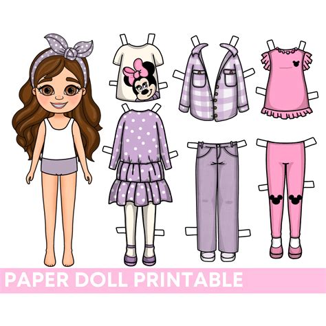 cute pink clothes  paper dolls printable diy activities  etsy
