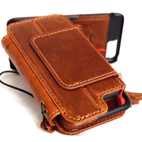 genuine leather case  iphone   book wallet cover cards slots  daviscase