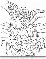 Coloring Archangel Thecatholickid Michele Arcangelo Catholic Heilige Colorare Disegni Heiligenbilder Archangels sketch template