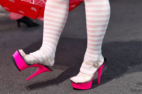 Hot Pink Heels And Striped Socks – Tokyo Fashion News