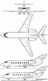 Falcon Dassault 7x Blueprint Plans Close Blueprints 2000lx Aerofred sketch template