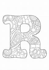 Coloring Pages Letter Adult Monogram Color Pencils Printable Initials Letters Funky Initial Zentangle Alphabet Colouring Getcolorings Books Colored Choose Board sketch template