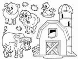 Farm Coloring Pages Scene Printable Getdrawings sketch template