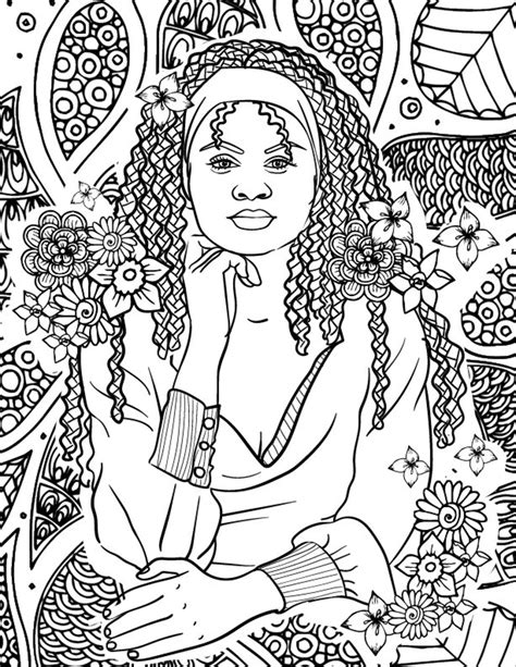 printable coloring page melanin coloring page black woman etsy singapore