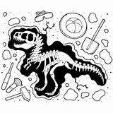 Fossil Dinosaur Coloring Fossils Bones Worksheet Pages Dinosaurs Google Type Search Skeleton Surfnetkids Sheets Worksheets Designlooter sketch template