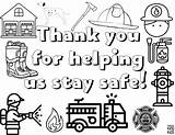 Thank Firefighters sketch template