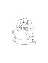 Dog Coloring Boating Waiter sketch template