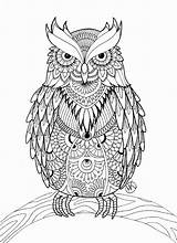 Owl Davemelillo Zentangle sketch template