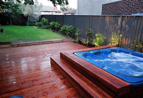 images  deck spa  pinterest hot tub deck spa design