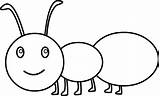 Ant Coloring Clip Cute Pages Kids Line Graphics Sweetclipart sketch template