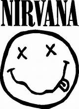 Nirvana Pages Coloring Band Logo Stickers Smiley Face Stencil Cobain Music Kurt Decals Logos Rock Color Custom Any Template Sketch sketch template