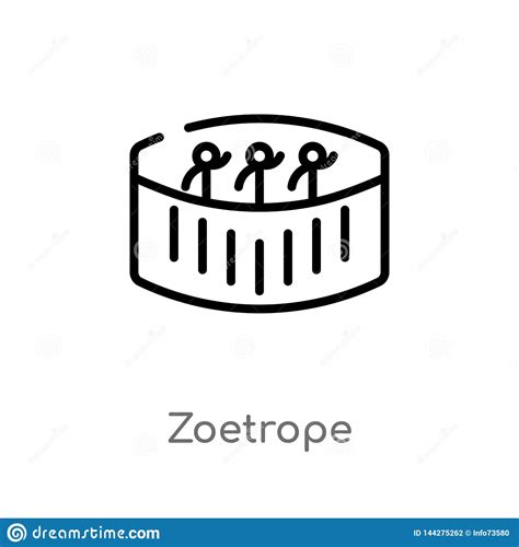 outline zoetrope vector icon isolated black simple  element