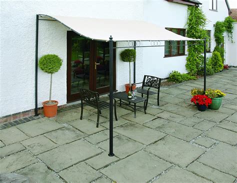 wall mounted gazebo awning  metre width  removable canopy cover amazoncouk garden