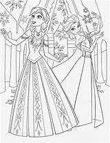 Frozen Pages Coloring Printable Disney Elsa Anna Paper Movie Princesses sketch template