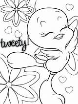 Coloring Tweety Bird Pages Cute Getcolorings Printable sketch template