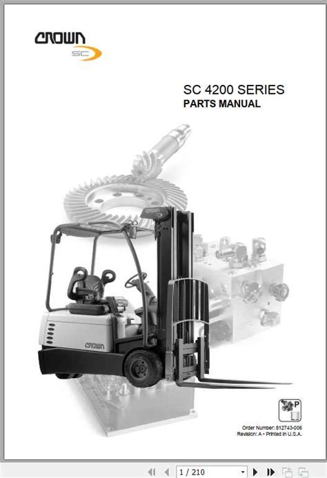 crown forklift sc series parts manual