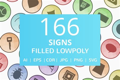 sign filled  poly icons