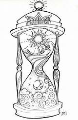 Hourglass Coloring Reloj Disegni Mandalas Sanduhr Ampulheta Zandloper Colorare Tatuagem Night Clessidra Tatuar Tatuaje Tatoeage Abstractos Geniales Lua Kunstdruck Ampulhetas sketch template